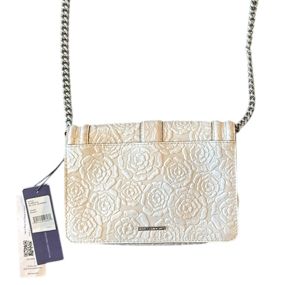 Rebecca Minkoff Love Crossbody White Floral Embossed NWT - Picture 5 of 14